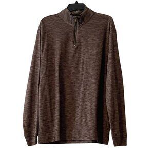 NWT Romw Quarter Zip Mock Neck Sweater in Brown Sz. L